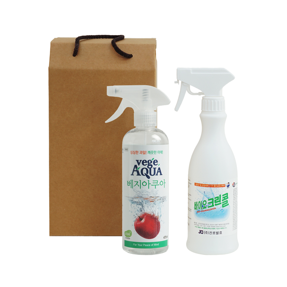 위생지킴이선물세트9 (바이오크린콜450ml 1개+베지아쿠아475ml 1개)