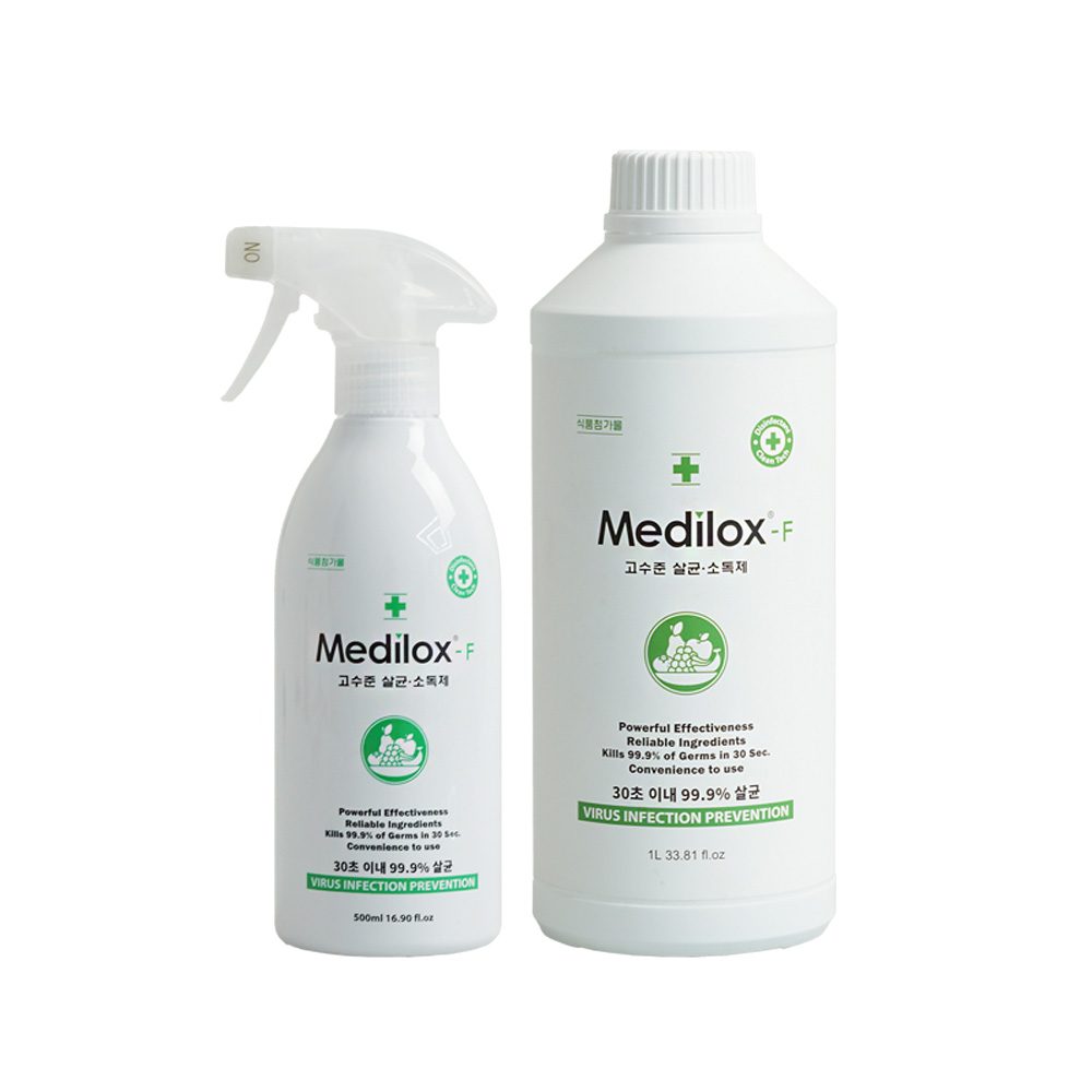 실속형 메디록스F 식품용 살균소독제 세트 (스프레이 500ml+리필용 1L)